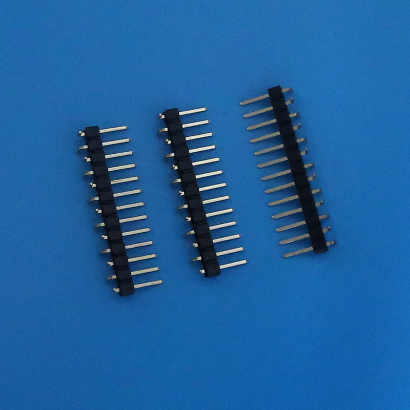 Pitich 2.54mm SMT Pin Header Connector , Black Color Single Row Electrical Pins Connectors