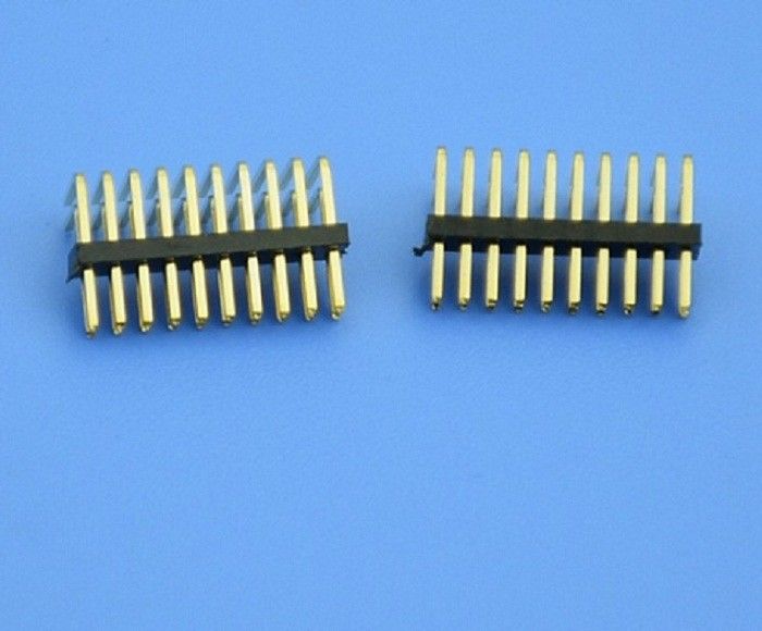 JVT 1.27mm Pitch PCB Pin Header Connector Dual Row Right Angle 10 Poles Gold Plated